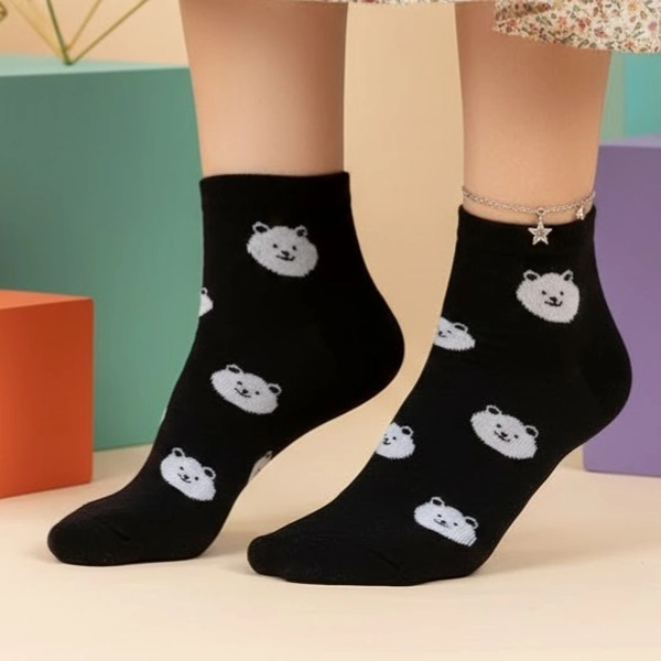 جوراب نیم ساق پنبه ای گرگی 7007 روما